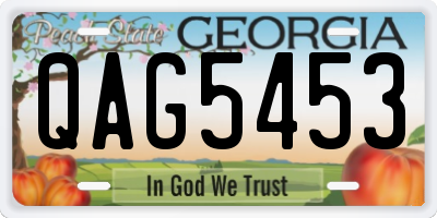 GA license plate QAG5453