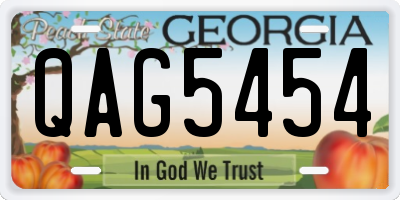 GA license plate QAG5454