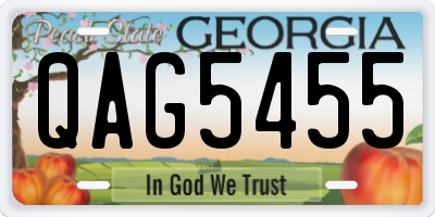 GA license plate QAG5455