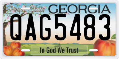 GA license plate QAG5483