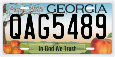 GA license plate QAG5489