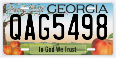 GA license plate QAG5498