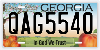 GA license plate QAG5540