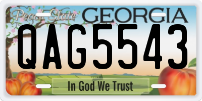 GA license plate QAG5543