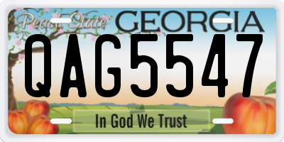 GA license plate QAG5547