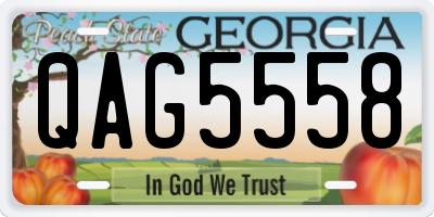 GA license plate QAG5558