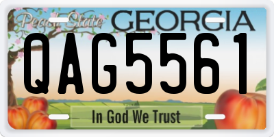GA license plate QAG5561