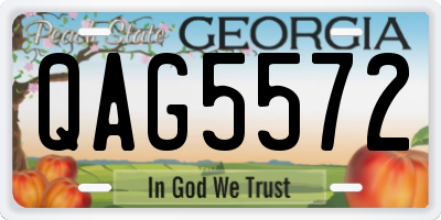 GA license plate QAG5572