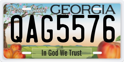 GA license plate QAG5576