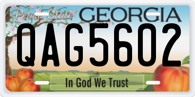 GA license plate QAG5602