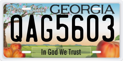 GA license plate QAG5603