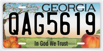 GA license plate QAG5619