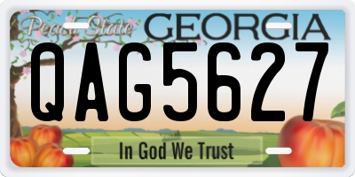 GA license plate QAG5627