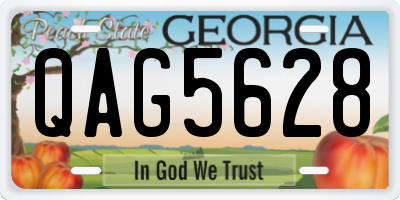 GA license plate QAG5628
