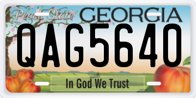 GA license plate QAG5640