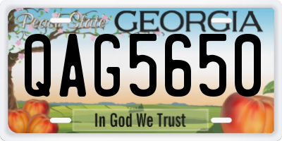 GA license plate QAG5650