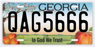 GA license plate QAG5666