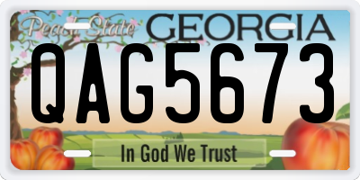GA license plate QAG5673