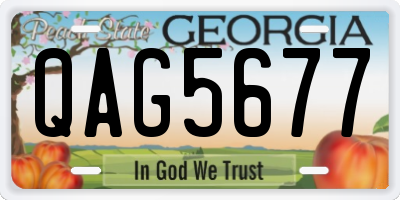 GA license plate QAG5677