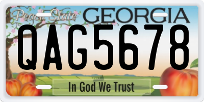 GA license plate QAG5678
