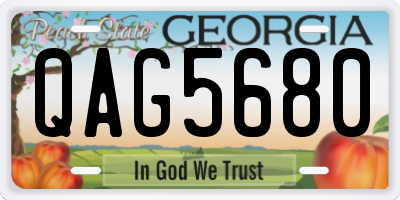 GA license plate QAG5680
