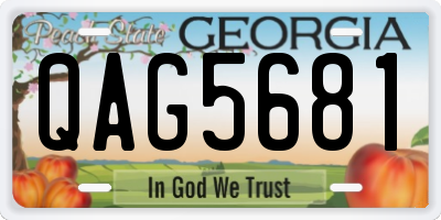 GA license plate QAG5681
