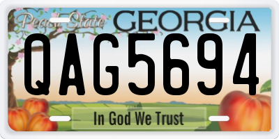 GA license plate QAG5694