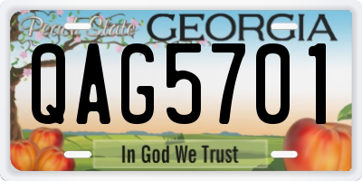 GA license plate QAG5701