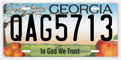 GA license plate QAG5713