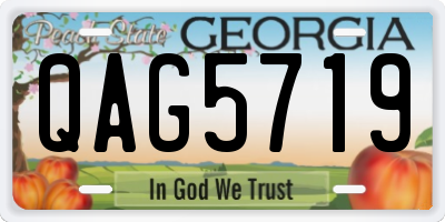GA license plate QAG5719
