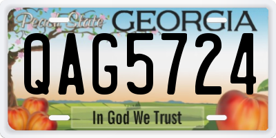 GA license plate QAG5724