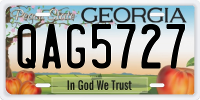 GA license plate QAG5727