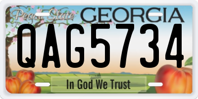 GA license plate QAG5734