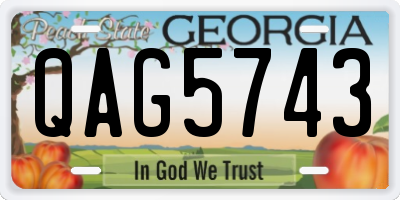 GA license plate QAG5743