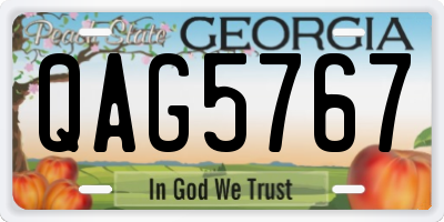 GA license plate QAG5767