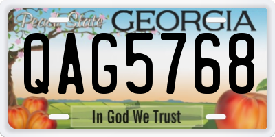 GA license plate QAG5768