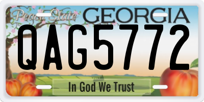 GA license plate QAG5772