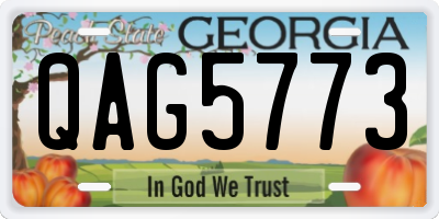 GA license plate QAG5773