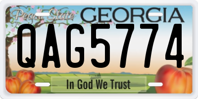 GA license plate QAG5774