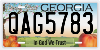 GA license plate QAG5783