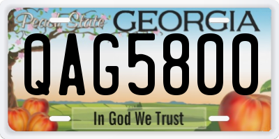 GA license plate QAG5800
