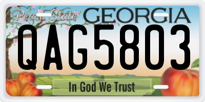 GA license plate QAG5803