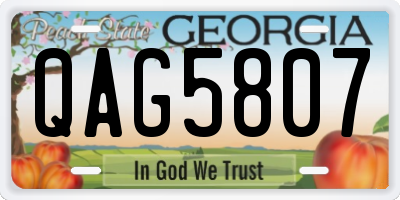 GA license plate QAG5807