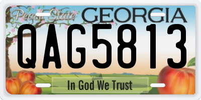 GA license plate QAG5813