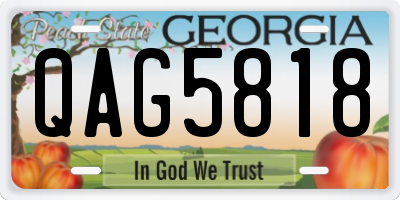 GA license plate QAG5818