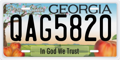 GA license plate QAG5820