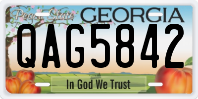 GA license plate QAG5842
