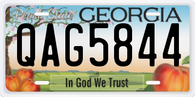 GA license plate QAG5844
