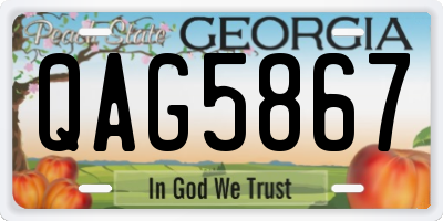 GA license plate QAG5867