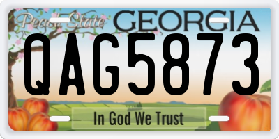 GA license plate QAG5873